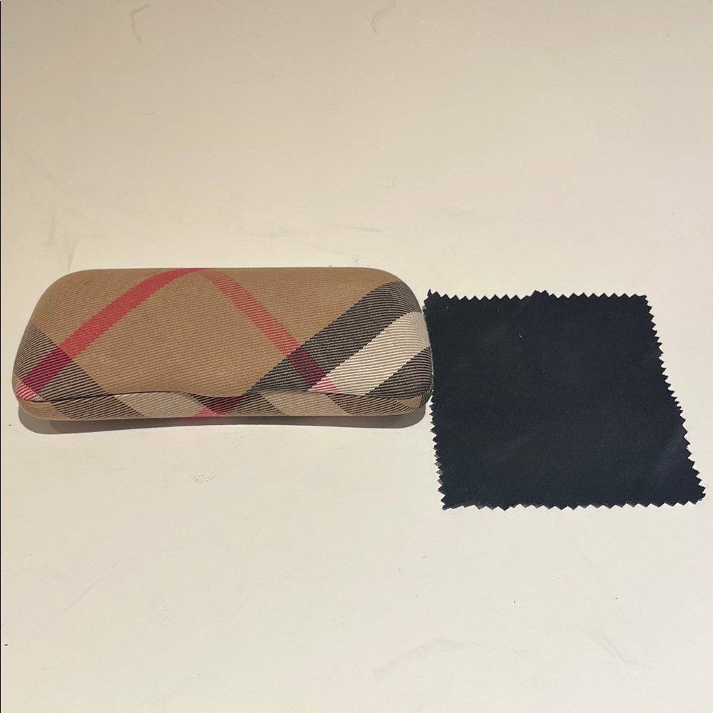Burberry Plaid Glasses Case with Cleaning Cloth